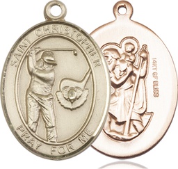 [7506GF] 14kt Gold Filled Saint Christopher Golf Medal