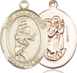 [7507GF] 14kt Gold Filled Saint Christopher Softball Medal