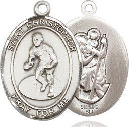 [7508SS] Sterling Silver Saint Christopher Wrestling Medal