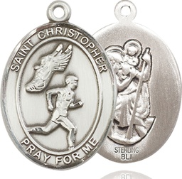 [7509SS] Sterling Silver Saint Christopher Track&amp;Field Medal