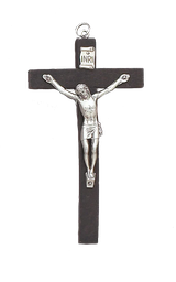 [FM10] Small 4&quot; Wood Crucifix - Black- FM10