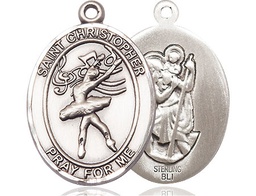 [7512SS] Sterling Silver Saint Christopher Dance Medal