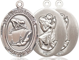 [7513SS] Sterling Silver Saint Christopher Gymnastics Medal