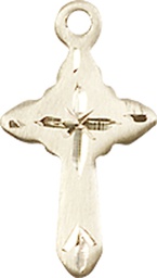 [2525KT] 14kt Gold Cross Medal