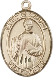 [7240GF] 14kt Gold Filled Saint Placidus Medal