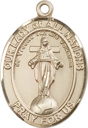 [7242GF] 14kt Gold Filled Our Lady of All Nations Medal