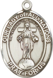 [7242SS] Sterling Silver Our Lady of All Nations Medal