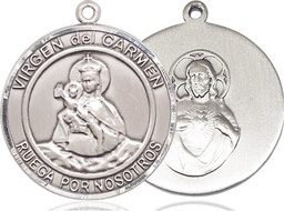 [7243RDSPSS] Sterling Silver Virgen del Carmen Medal