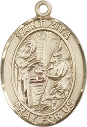 [7244GF] 14kt Gold Filled Saint Zita Medal