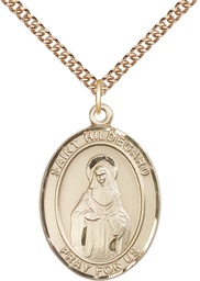 [7260GF/24GF] 14kt Gold Filled Saint Hildegard von Bingen Pendant on a 24 inch Gold Filled Heavy Curb chain