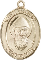 [7271GF] 14kt Gold Filled Saint Sharbel Medal