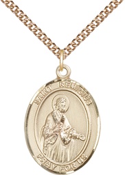 [7274GF/24GF] 14kt Gold Filled Saint Remigius of Reims Pendant on a 24 inch Gold Filled Heavy Curb chain