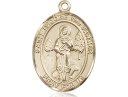 [7276GF] 14kt Gold Filled Saint Isidore the Farmer Medal