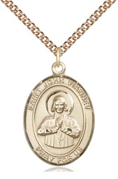 [7282GF/24GF] 14kt Gold Filled Saint John Vianney Pendant on a 24 inch Gold Filled Heavy Curb chain