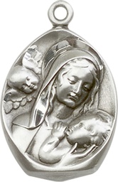 [3001SS] Sterling Silver Madonna &amp; Child Medal