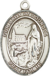 [7288SS] Sterling Silver Our Lady of Lourdes Medal