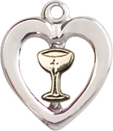 [3148GF/SS] Two-Tone GF/SS Heart / Chalice Medal