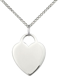 [3200DEMSS/18SS] Sterling Silver Heart Pendant with a Emerald bead on a 18 inch Sterling Silver Light Curb chain