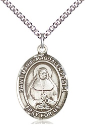 [7294SS/24SS] Sterling Silver Marie Magdalen Postel Pendant on a 24 inch Sterling Silver Heavy Curb chain