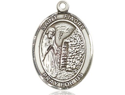 [7298SS] Sterling Silver Saint Fiacre Medal