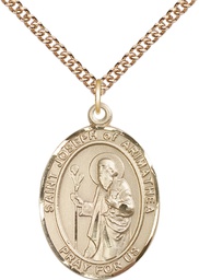 [7300GF/24GF] 14kt Gold Filled Saint Joseph of Arimathea Pendant on a 24 inch Gold Filled Heavy Curb chain