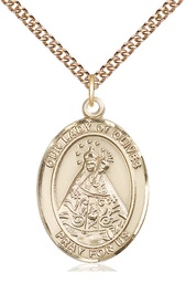 [7303GF/24GF] 14kt Gold Filled Our Lady of Olives Pendant on a 24 inch Gold Filled Heavy Curb chain