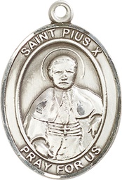 [7305SS] Sterling Silver Saint Pius X Medal