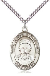 [7329SS/24SS] Sterling Silver Saint Joseph Freinademetz Pendant on a 24 inch Sterling Silver Heavy Curb chain