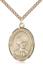 [7330GF/24GF] 14kt Gold Filled Saint Louis Marie de Montfort Pendant on a 24 inch Gold Filled Heavy Curb chain