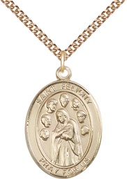 [7341GF/24GF] 14kt Gold Filled Saint Felicity Pendant on a 24 inch Gold Filled Heavy Curb chain