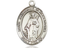 [7343SS] Sterling Silver Saint Catherine of Alexandria Medal