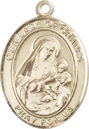 [7347GF] 14kt Gold Filled Our Lady of Grapes Medal