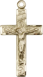 [0652KT] 14kt Gold Crucifix Medal