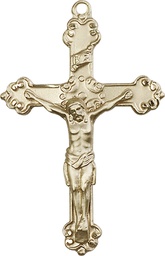 [0656KT] 14kt Gold Crucifix Medal