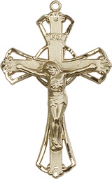 [0659KT] 14kt Gold Crucifix Medal