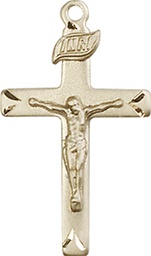 [5668KT] 14kt Gold Crucifix Medal