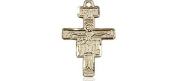 [6078KT] 14kt Gold San Damiano Crucifix Medal
