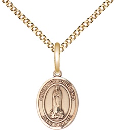 [9414GF/18G] 14kt Gold Filled Our Lady of Kibeho Pendant on a 18 inch Gold Plate Light Curb chain