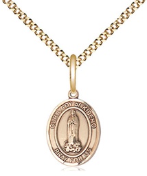 [9414GF/18G] 14kt Gold Filled Our Lady of Kibeho Pendant on a 18 inch Gold Plate Light Curb chain