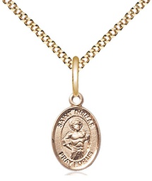 [9418GF/18G] 14kt Gold Filled Saint Dismas Pendant on a 18 inch Gold Plate Light Curb chain