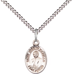 [9430SS/18S] Sterling Silver Saint Joseph Marello Pendant on a 18 inch Light Rhodium Light Curb chain