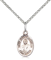 [9430SS/18SS] Sterling Silver Saint Joseph Marello Pendant on a 18 inch Sterling Silver Light Curb chain