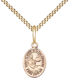 [9432GF/18G] 14kt Gold Filled Saint Claude de la Colombiere Pendant on a 18 inch Gold Plate Light Curb chain