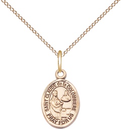 [9432GF/18GF] 14kt Gold Filled Saint Claude de la Colombiere Pendant on a 18 inch Gold Filled Light Curb chain