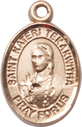 [9438GF] 14kt Gold Filled Saint Kateri Tekakwitha Medal