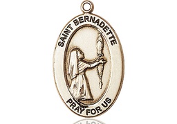 [11017KT] 14kt Gold Saint Bernadette Medal
