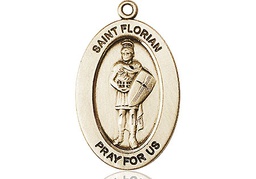 [11034KT] 14kt Gold Saint Florian Medal