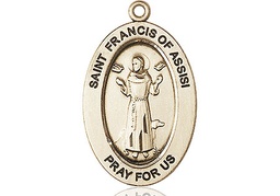 [11036KT] 14kt Gold Saint Francis of Assisi Medal