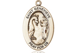 [11041KT] 14kt Gold Saint Genevieve Medal