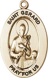 [11042KT] 14kt Gold Saint Gerard Majella Medal